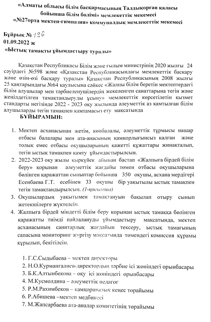 Ыстық тамақ құжаттары